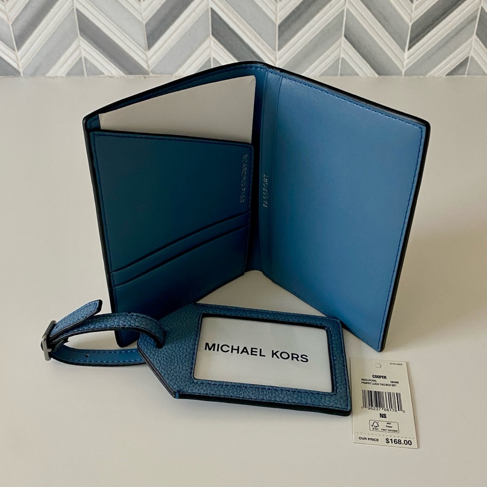 New Michael Kors passport and luggage tag set